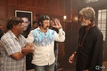 Balakrishna And Krishna Vamsi Visit Amitabh RGV Sarkar 3 Movie Set